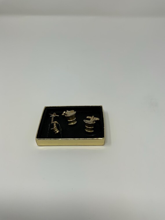 Vintage Gold Pharmacist Cufflinks & Tie pin Set