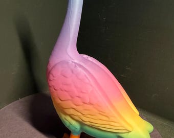 7” Pastel Rainbow Free-Standing Mini Desk Goose