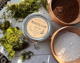 Morning Glow - Nawilżający peeling do twarzy - Organiczne fusy z kawy, cukier trzcinowy, olej kokosowy, olej z witaminą E, 3,4 uncji