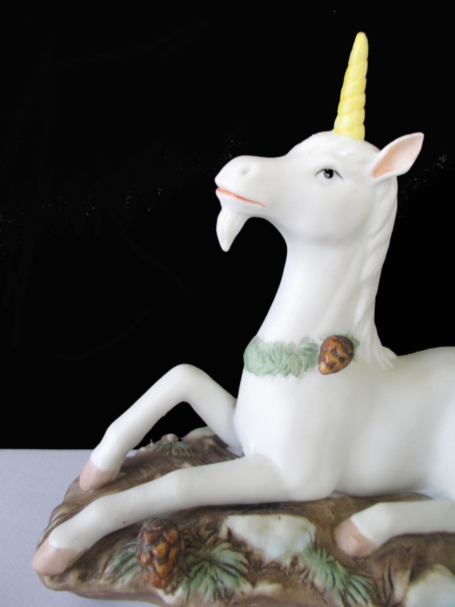 Unicorn Figurine ENESCO 1983 Pine Cone Accent Etsy