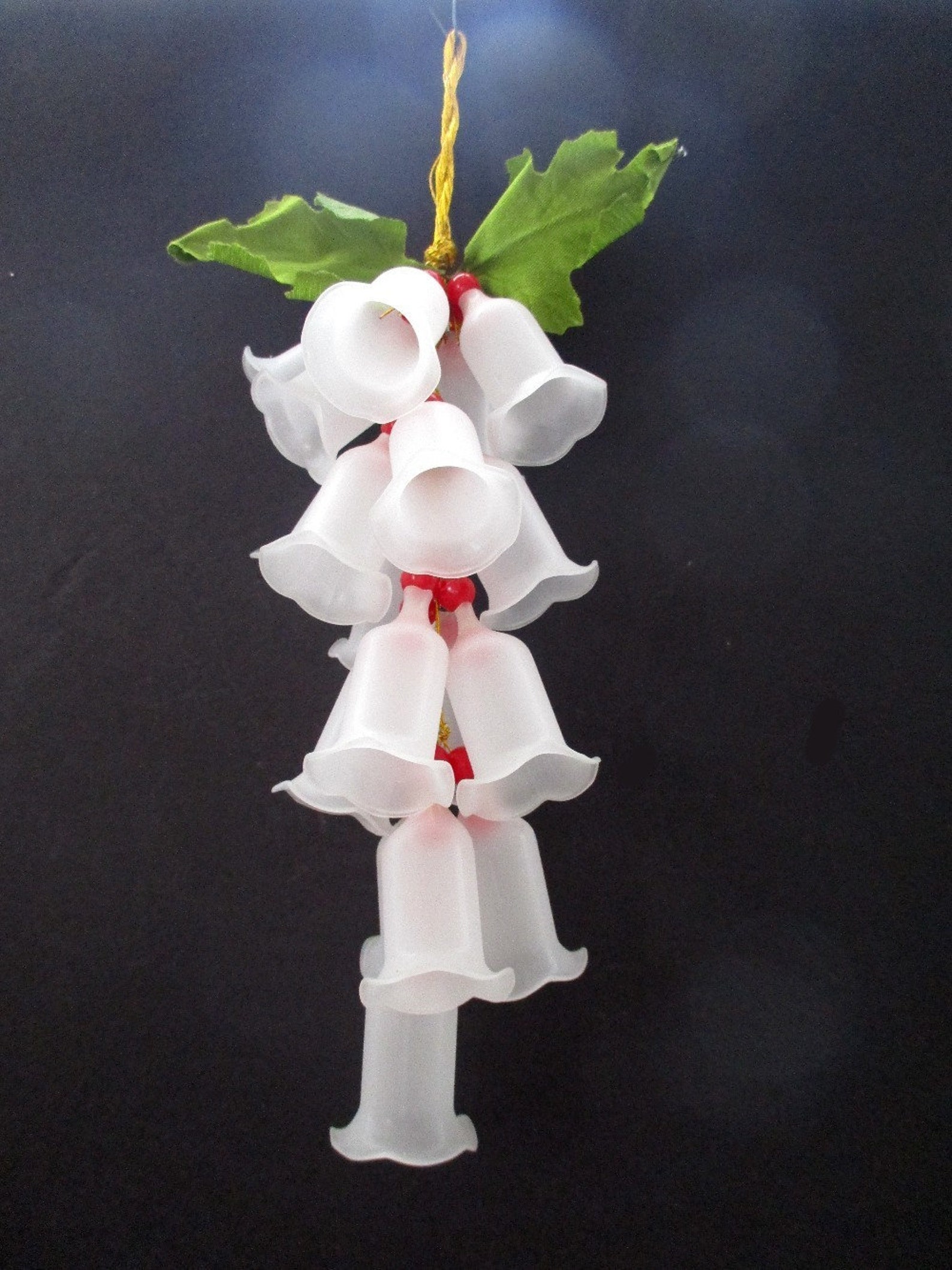 Christmas Bell Cluster Frosted Glass Bells Eighteen Bells Etsy