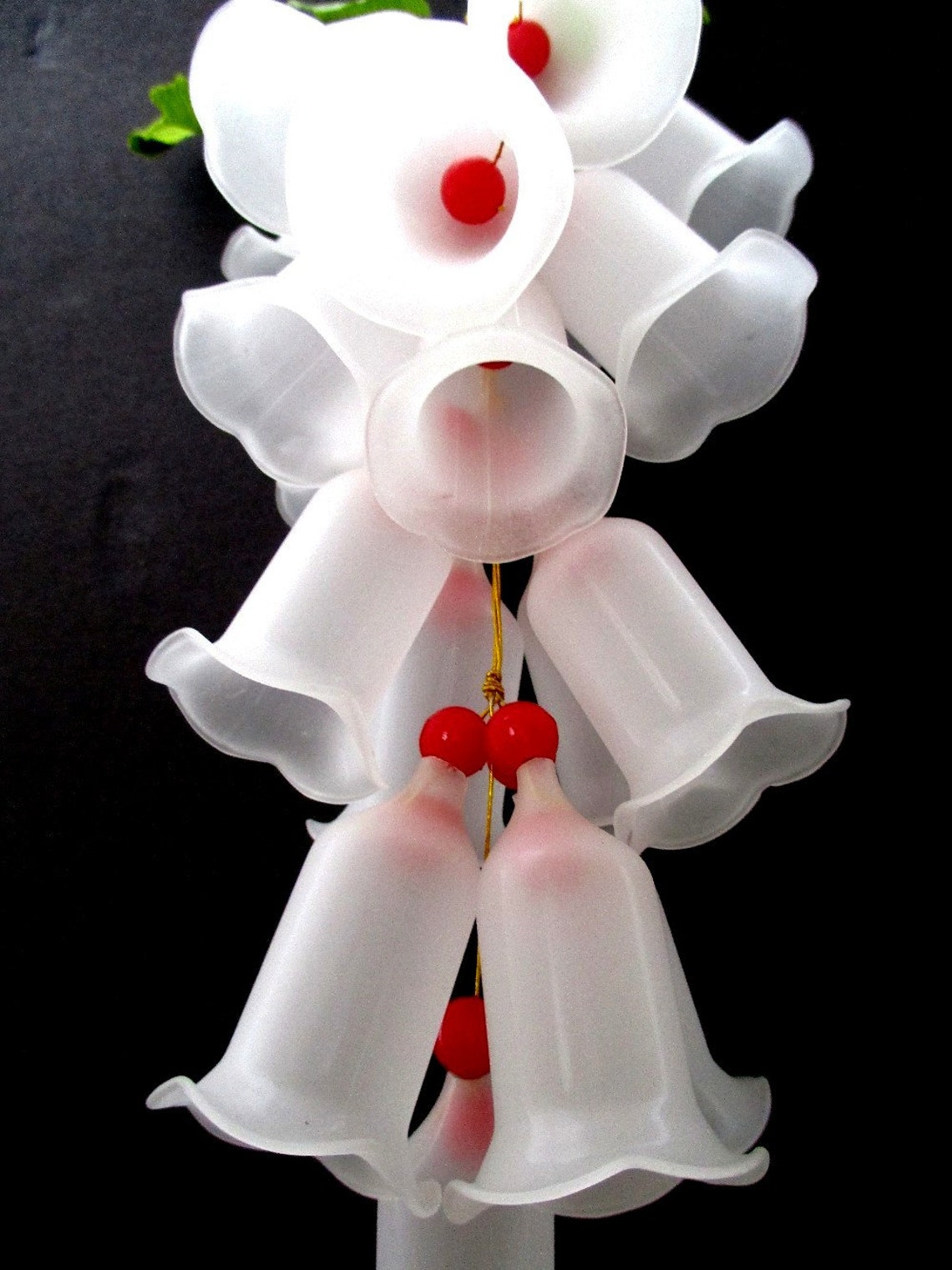 Christmas Bell Cluster Frosted Glass Bells Eighteen Bells Etsy