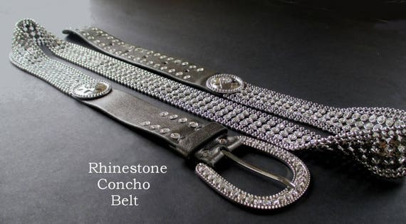 Rhinestone Concho Belt, Glitzy Belt, Dressy Belt,