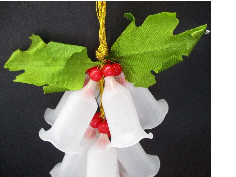 Christmas Bell Cluster Frosted Glass Bells Eighteen Bells Etsy