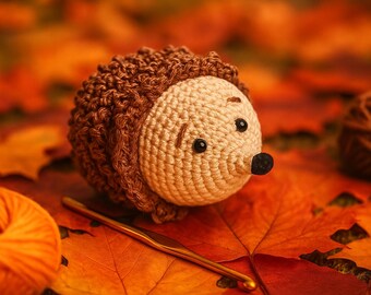 PDF Crochet Pattern Hedgehog SAMMY – Amigurumi Hedgehog for Beginners – DIY Instructions for Crocheting