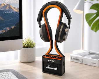 Personalized Marshall AMP headphone stand, headphone holder, gift for musicians, studio desk, headphone stand, cool headphone holder