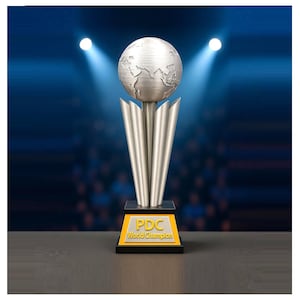 Gepersonaliseerde 3D-geprinte darts-wereldkampioenschapstrofee – cadeau voor dartspelers, toernooitrofee voor het darts-wereldkampioenschap in PDC World Cup-stijl, Sid Waddel-trofee