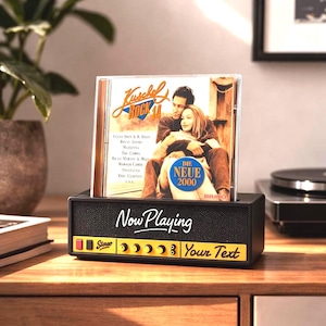 Supporto per CD personalizzato "In riproduzione" - Espositore per CD vintage Amp Design, regalo musicale, porta CD, espositore per CD