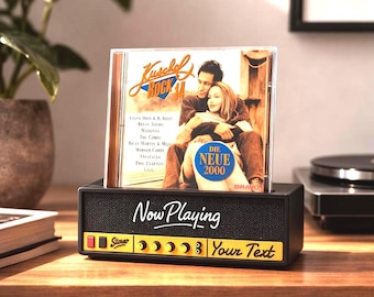 Gepersonaliseerde cd-standaard - Nu aan het spelen - Amp Design Vintage cd-display
