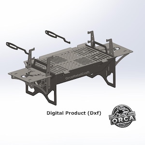 Collapsible Fire Pit Grill DXF File: Portable BBQ, Camping Design (Digital Download)