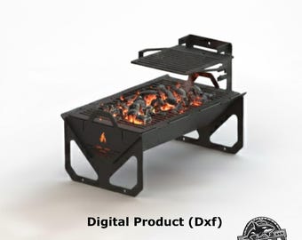 Parrilla plegable para fogatas (archivo DXF): barbacoa portátil para acampar