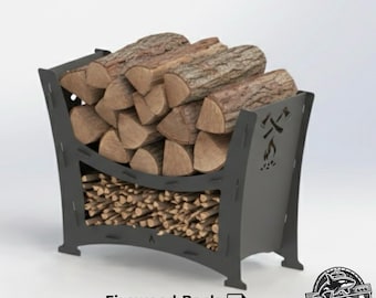 Support à bois de chauffage, fichiers de découpe laser, bois de chauffage portable, téléchargement numérique, boîte en bois de chauffage d'intérieur Dxf