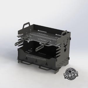 składany grill, palenisko, plik zewnętrznego paleniska, pliki grilla dxf, metalowy grill, przenośne palenisko dxf, grill kempingowy, małe palenisko dxf