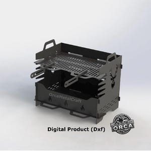 collapsible grill, fire pit, outdoor fire pit file, grill dxf files, bbq metal grill, portable dxf firepit, camping bbq, small fire pit dxf