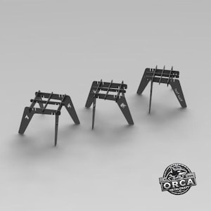 Hopfällbar eldstadsställning DXF: Bärbar campingdesign (digital nedladdning)