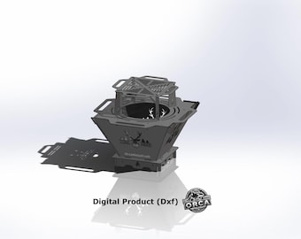 Collapsible Fire Pit Grill DXF File: Portable BBQ Camping Design (Digital Download)