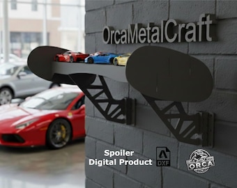 Producto digital de alerón, arte mural de acero, estante para alerón de coche, descarga de archivo DXF