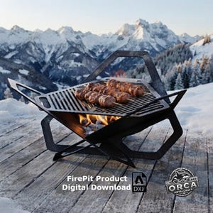 Opvouwbare driehoekige vuurkorfgrill DXF-bestand: Draagbare barbecue, kamperen (digitaal product)