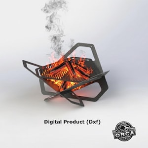 Parrilla triangular plegable para fogatas (archivo DXF): barbacoa portátil para camping (producto digital)