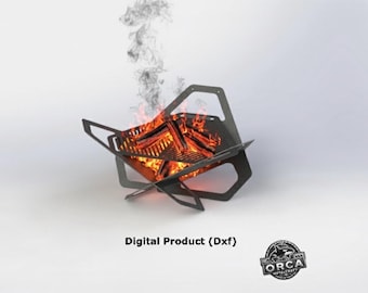 Parrilla triangular plegable para fogatas (archivo DXF): barbacoa portátil para camping (producto digital)