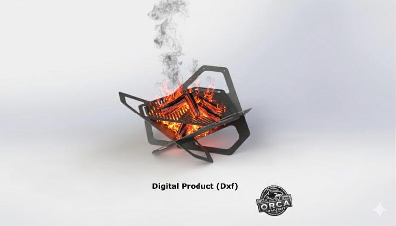 Collapsible Triangle Fire Pit Grill DXF File: Portable BBQ, Camping ...