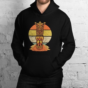 Tiki Sweatshirt Vintage Retro Hawaiian Vacation Beachwear  Unisex Hoodie