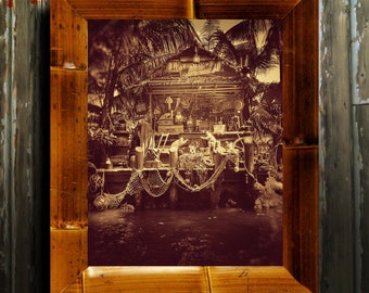 Trader's Shack Vintage Style Photograph Adventureland Tiki Bar Poster 8X10"