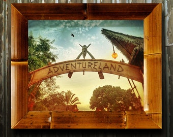 Adventureland Art Entrance Sunset  Attraction sign Tiki room Art Print  paper poster 8X10