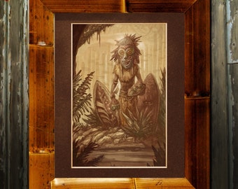 Head Salesman Adventure Trader Tiki Jungle Cruise Art Print Poster 8X10 16X20