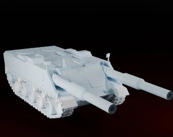 Vt1-2 Tank Destroyer 3d-print Army Military War Thunder Twin Barrel Turret Prop Replica Copy Vehicle 3D-print 3D-printable Stl