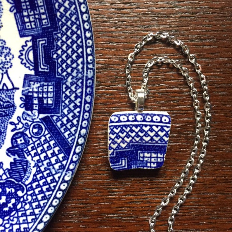 Blue Willow Jewelry. Broken China Jewelry. China Pendant Etsy