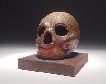 Stoneware Shino Glazed Skull