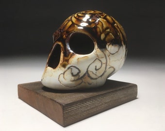 Spirals Tectonic Amber Celadon Skull