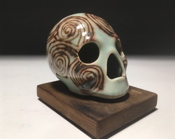 Red Blush Spirals Skull