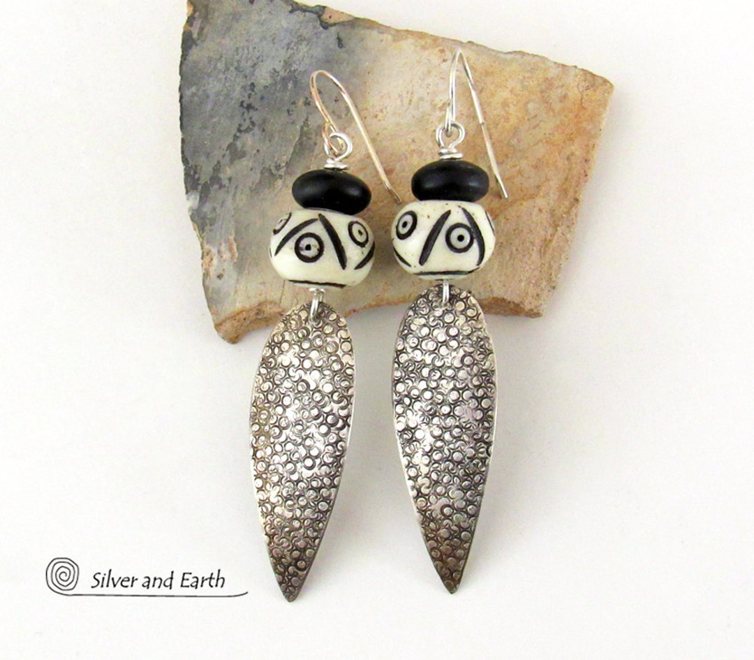 Silver Tribal Handcrafted Earings with pink bids