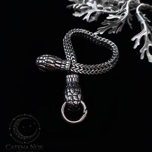 Snake Reptile Wave Bracelet Chainmaille Viking North Celtic Odin Chunky Heavy Stainless Steel Cuff Head Animal