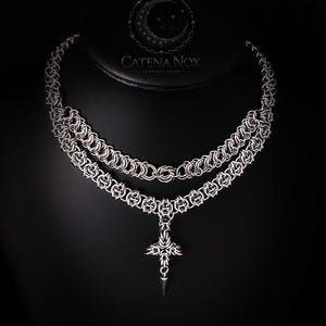 Chainmaille Spikes Choker: Stainless Steel Gothic Punk Necklace