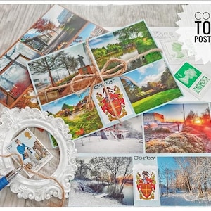 Cartes postales Corby Northamptonshire Royaume-Uni Papeterie touristique britannique Mail Postcrossing Cards Set Noël Hiver Automne Été Cadeau souvenir