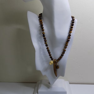 Yellow Tiger&#39;s Eye Charm Necklace