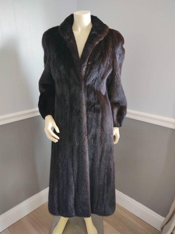 Mink Coat / Dark Brown Mink Fur Coat / Size Small