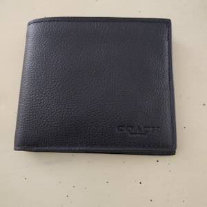 Cartera de cuero granulado de hombre Coach
