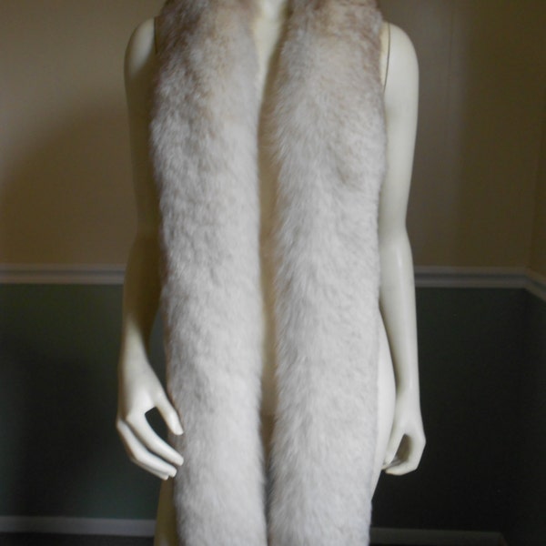 Reserved for Suan Do Not Buy Silver and Brown Fox Fur Scarf  / Large Collar / Boa Wrap / Stole Shawl