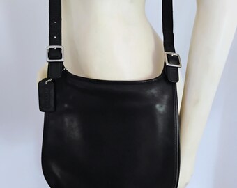 Coach Black Leather Small Flap Bag - Etsy