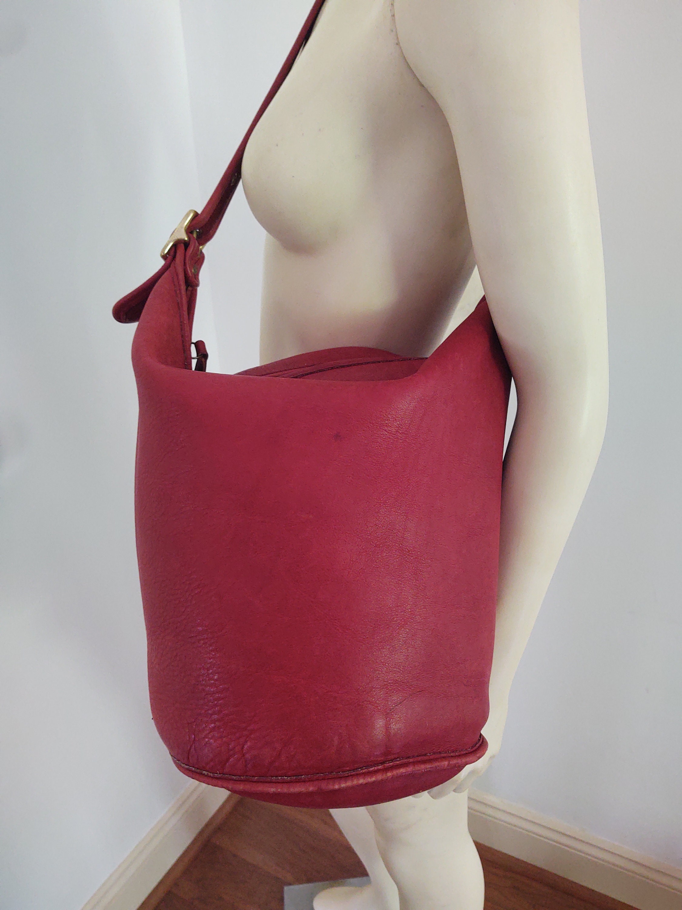Coach Bucket Bag / Red Extra-large Bucket Bag - Etsy