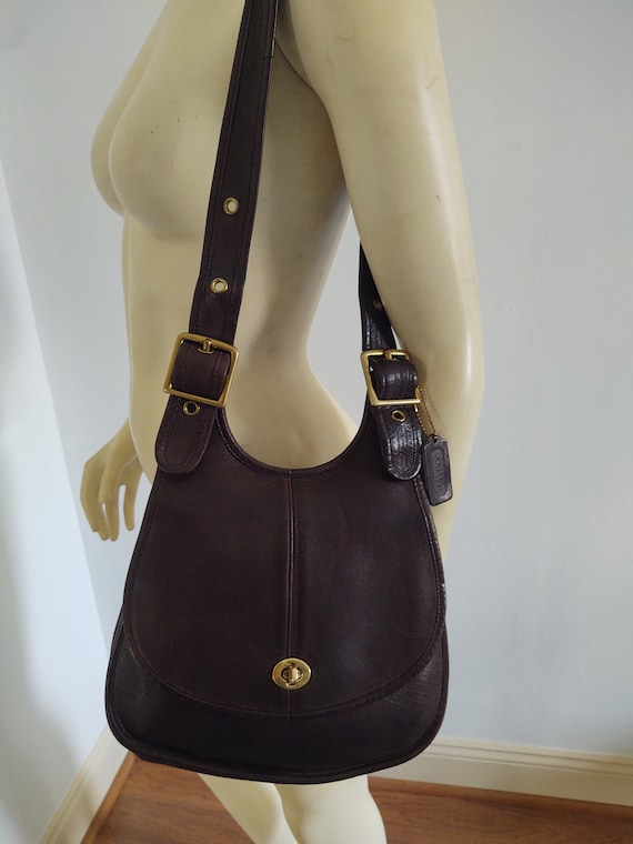 Coach Brown Crescent Hippie 70s Saddle Bag / NYC