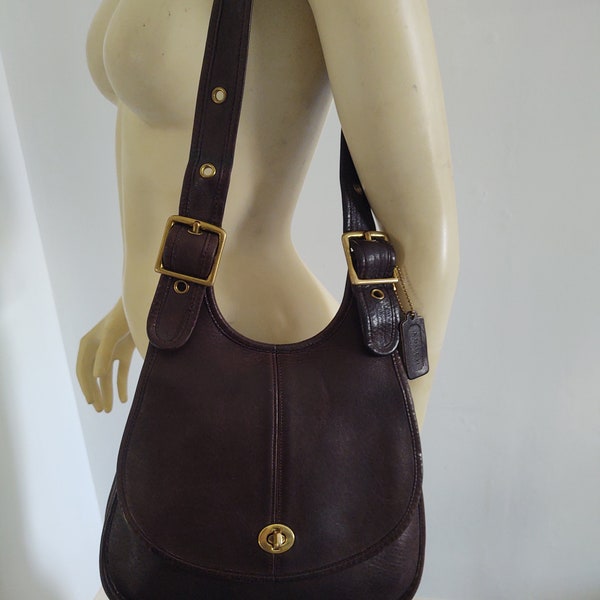 Coach Brown Crescent Hippie 70s Saddle Bag / NYC