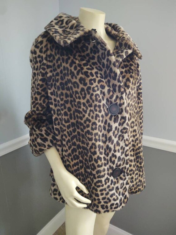 Leopard Faux Fur Jacket / Size Large - Etsy
