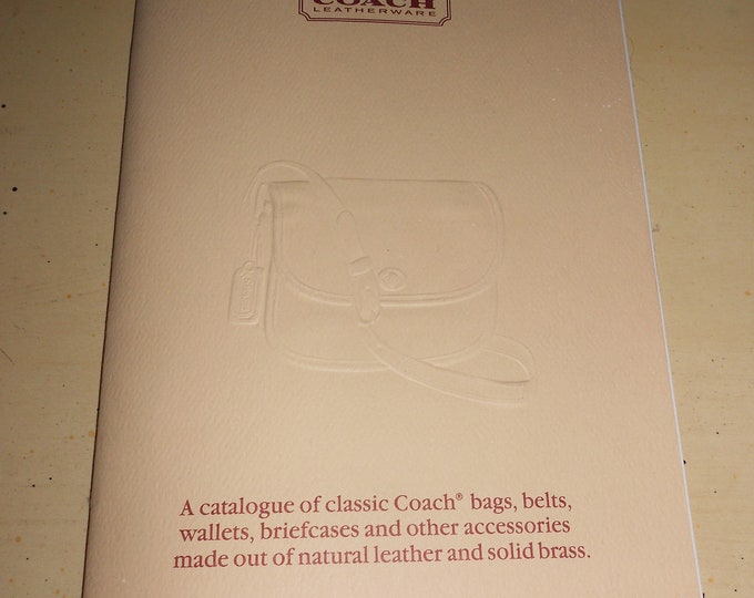 Coach 1988 Catalogue of Classic Coach Bags and Accessories Reserved for
