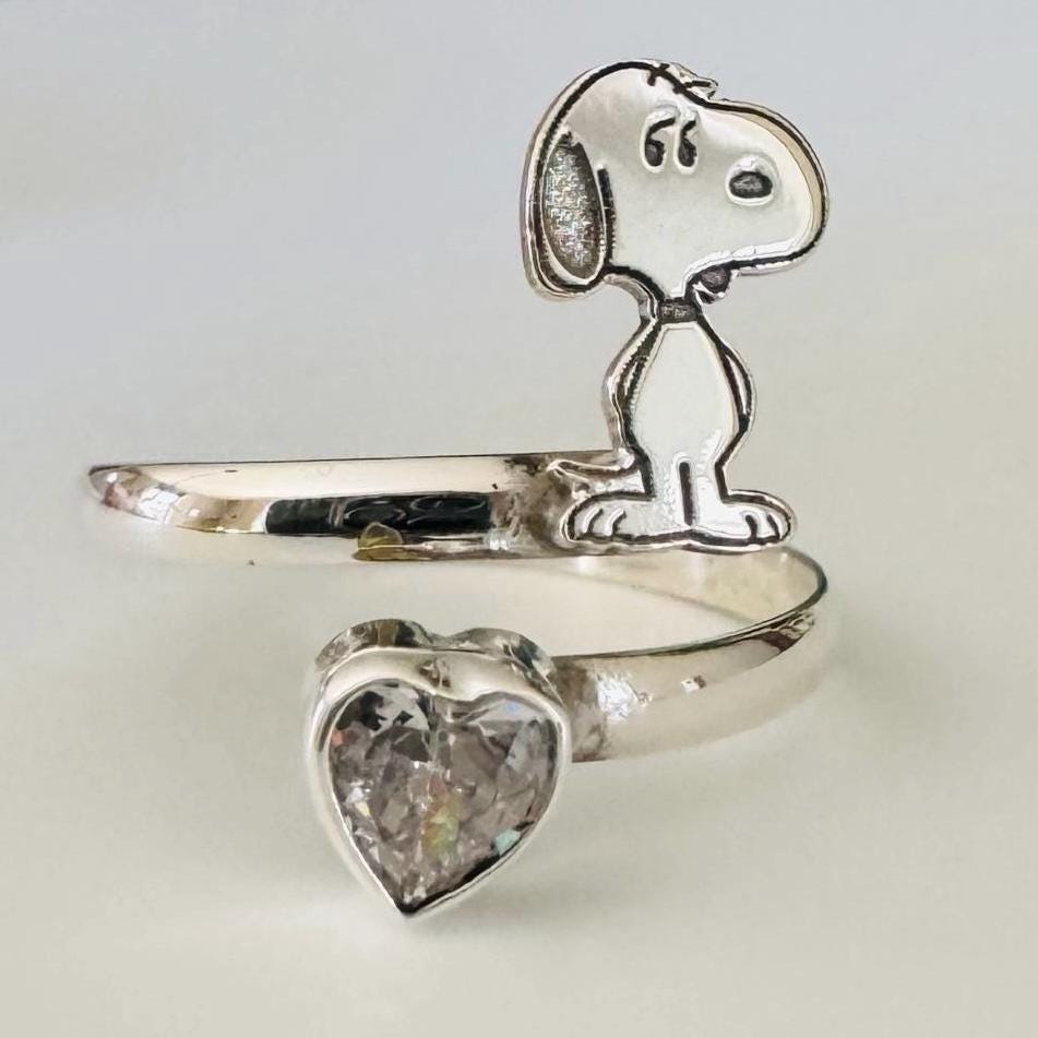 【SNOOPY】 ELEGANCE RING　SV925 Peanuts Snoopy Woodstock Silver Ring HAHAHA SV925 Original