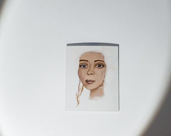 Original Woman Portrait Painting: Realistic Oil Art (10x12 inches)